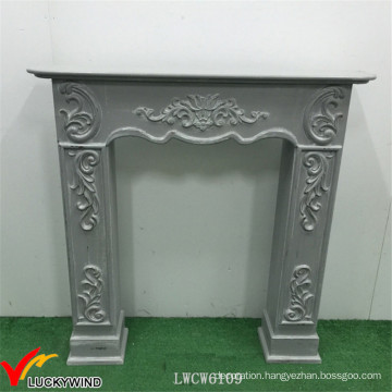 European Style Green Vintage Wood Fireplace Mantel